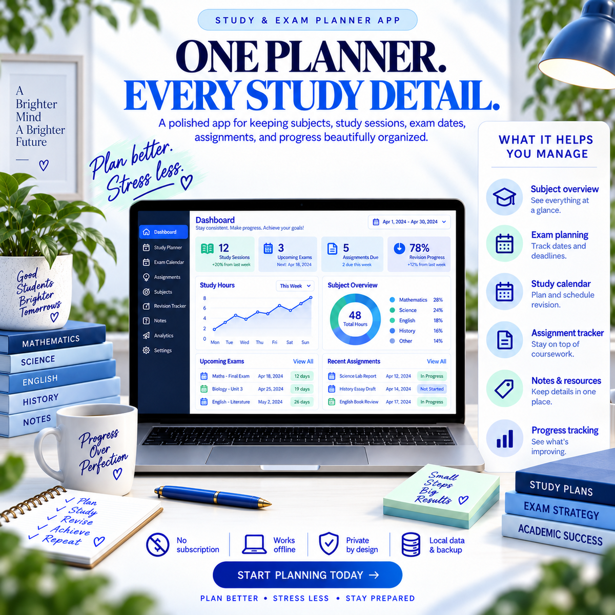 ππ± Study & Exam Planner App β Interactive Personal Planner