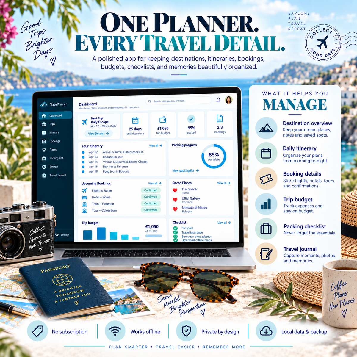 βοΈπ± Travel Planner App β Interactive Personal Planner