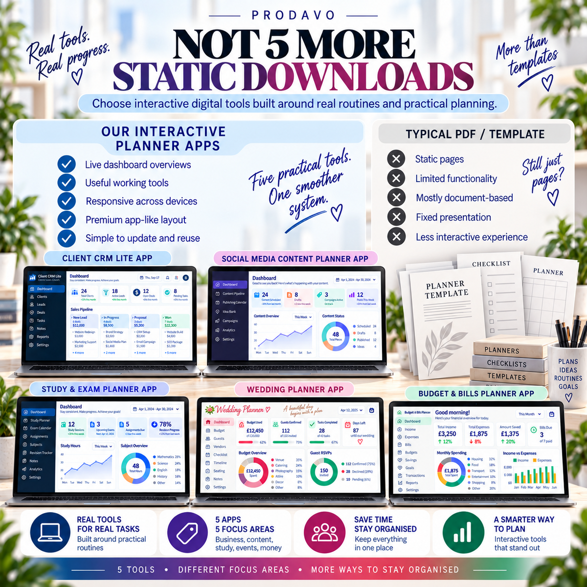 πΌπ¦ Business, Goals & Planning 5-App Bundle β Interactive Personal Planners