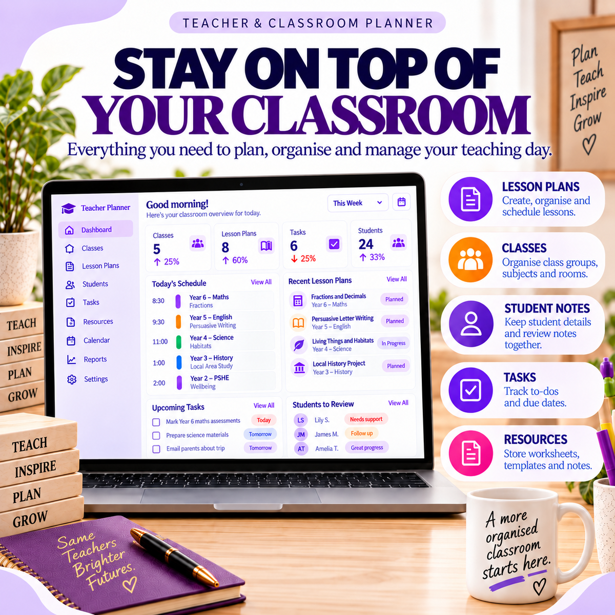 ππ± Teacher & Classroom Planner App β Interactive Personal Planner