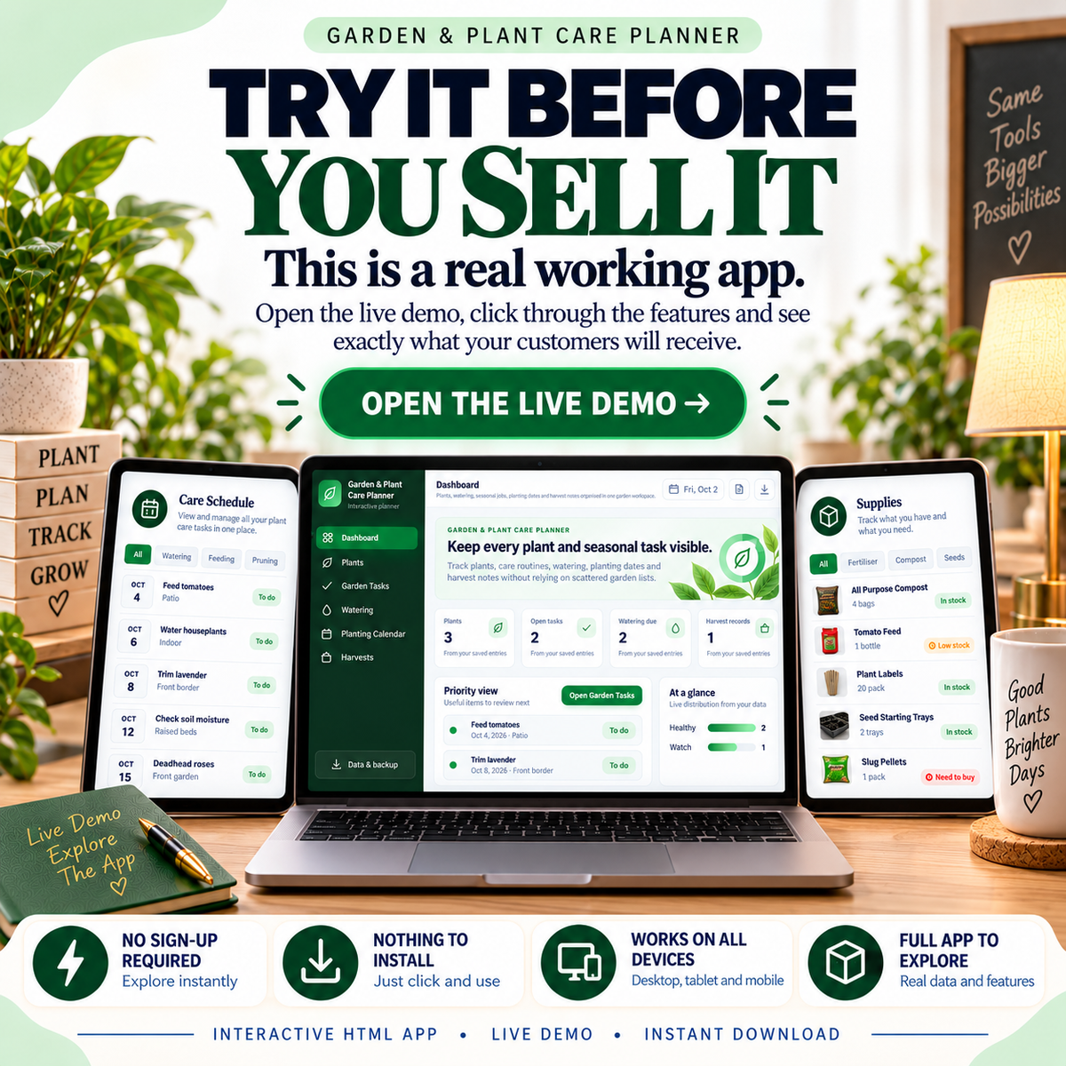π± Garden & Plant Care Planner App β Ready-Made Digital Product