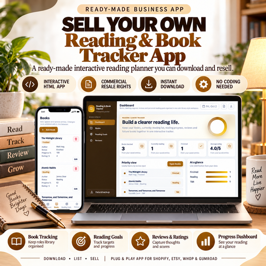 📚 Reading & Book Tracker App — Ready-Made Digital Product