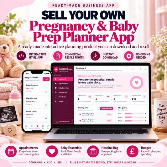 👶 Pregnancy & Baby Prep Planner App — Ready-Made Digital Product