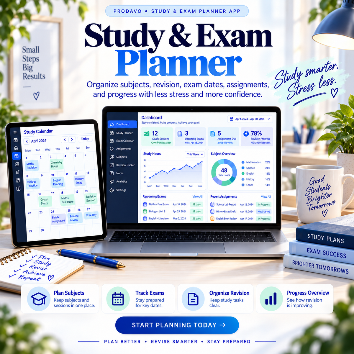 📚📱 Study & Exam Planner App — Interactive Personal Planner