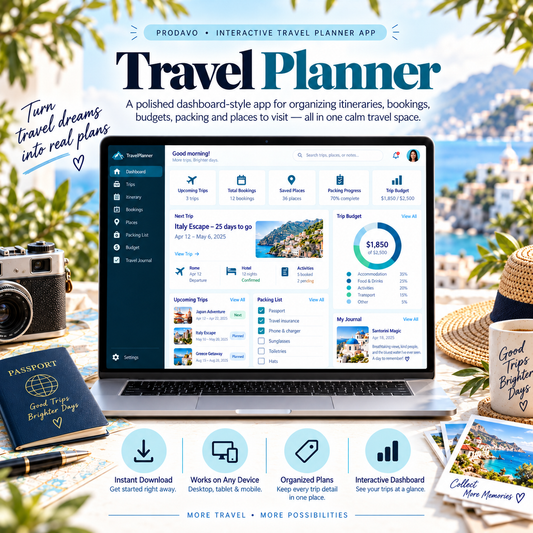 ✈️📱 Travel Planner App — Interactive Personal Planner