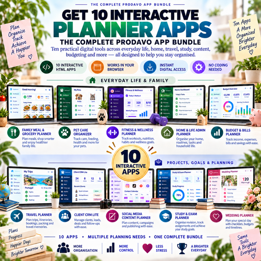 📱📦 Ultimate 10-App Bundle — Interactive Personal Planners