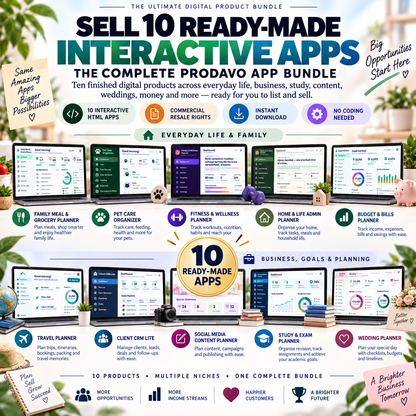 🚀📦 Ultimate 10-App Bundle — Ready-Made Digital Products