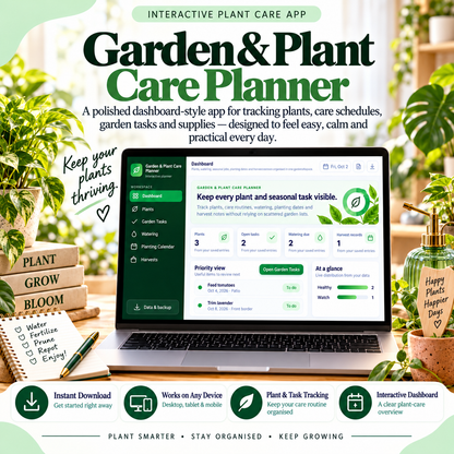🌱📱 Garden & Plant Care Planner App — Interactive Personal Planner