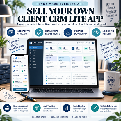 🤝📱 Client CRM Lite App — Ready-Made Digital Product