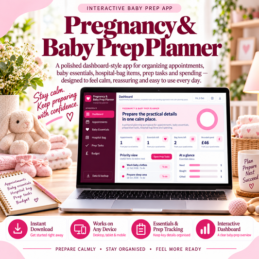 🤰📱 Pregnancy & Baby Prep Planner App — Interactive Personal Planner