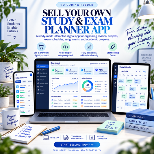 🎓📱 Study & Exam Planner App — Ready-Made Digital Product