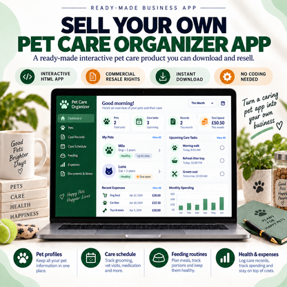 🐾📱 Pet Care Organizer App — Ready-Made Digital Product