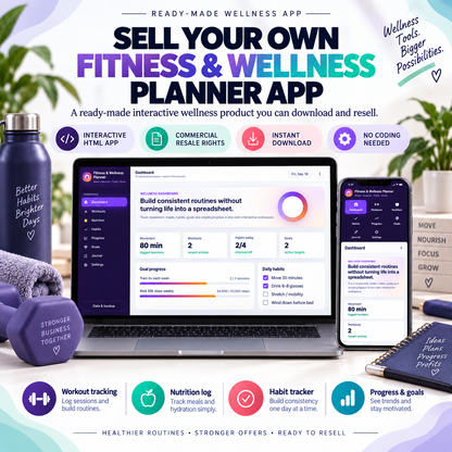 🏋️📱 Fitness & Wellness Planner App — Ready-Made Digital Product