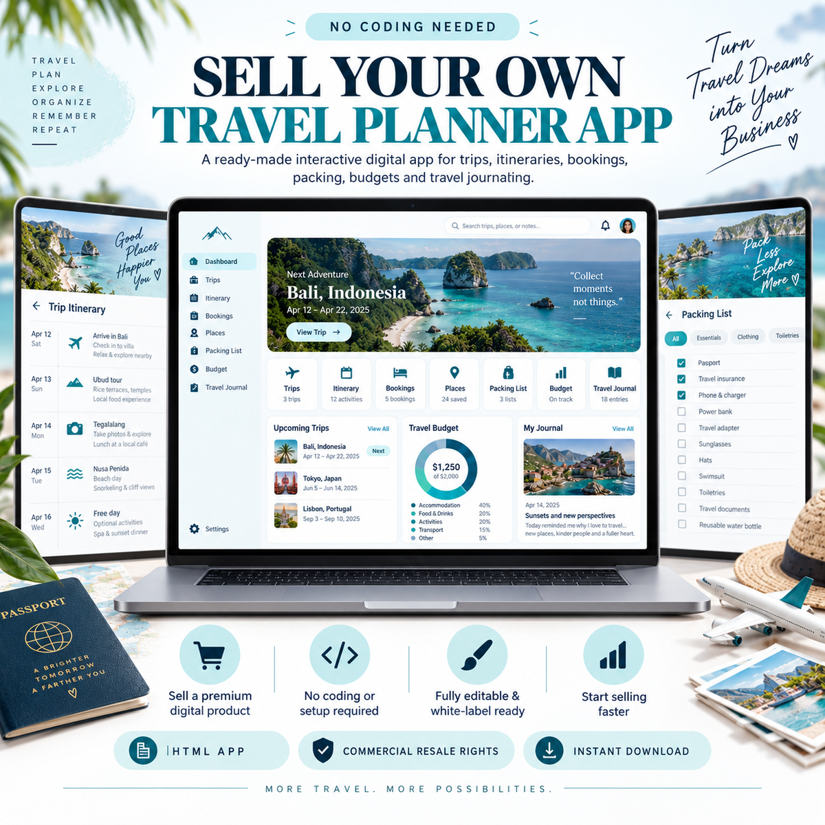 ✈️📱 Travel Planner App — Ready-Made Digital Product