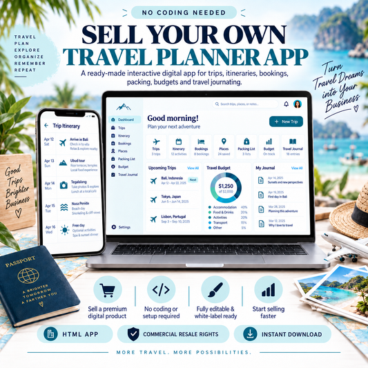 ✈️📱 Travel Planner App — Ready-Made Digital Product