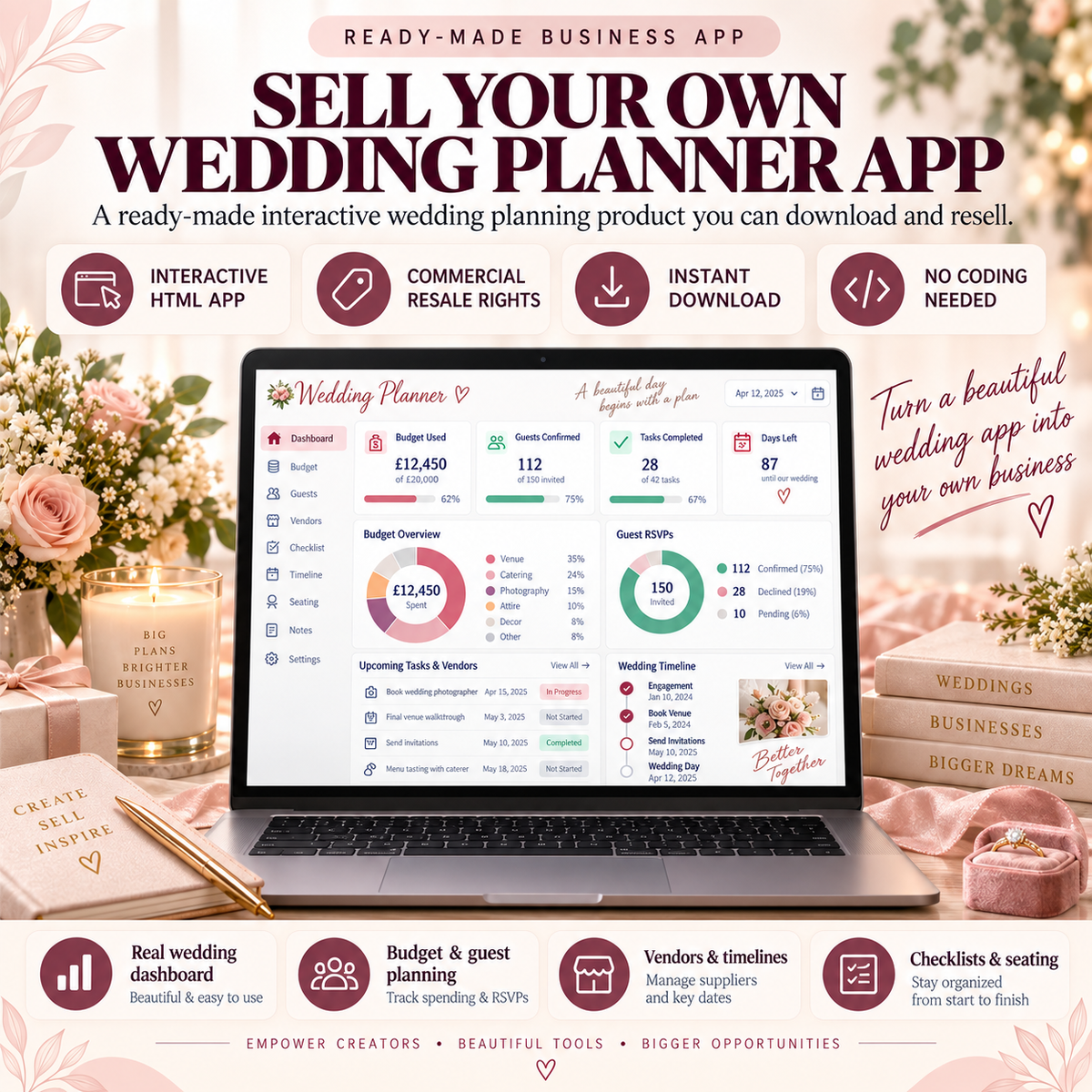 💍📱 Wedding Planner App — Ready-Made Digital Product