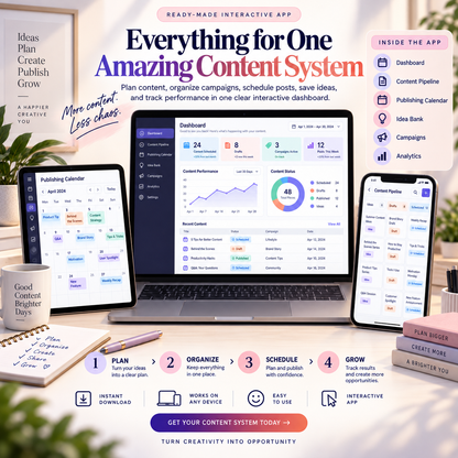 📱📣 Social Media Content Planner App — Interactive Personal Planner