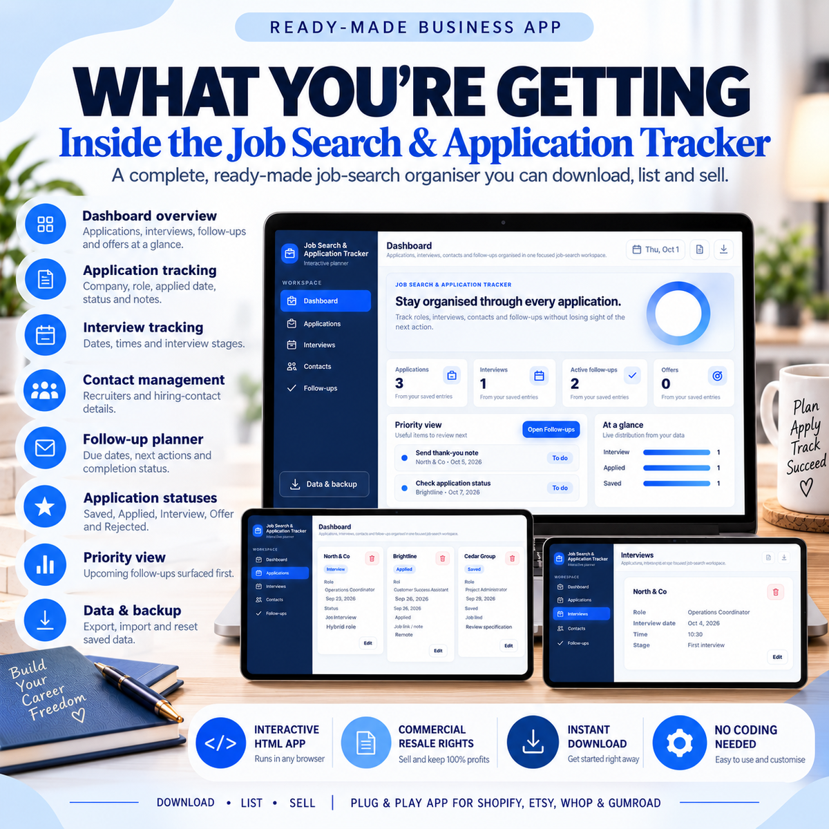 💼 Job Search & Application Tracker App — Ready-Made Digital Product