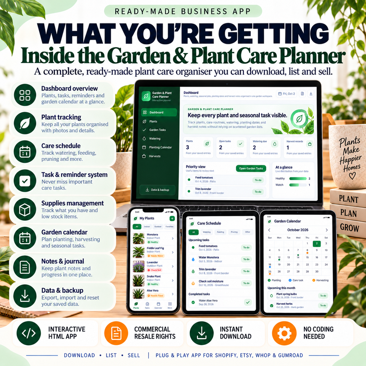 🌱 Garden & Plant Care Planner App — Ready-Made Digital Product