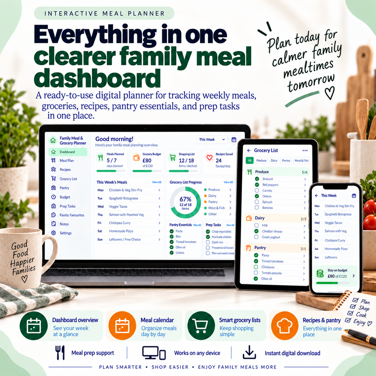 🍲📱 Family Meal & Grocery Planner App — Interactive Personal Planner