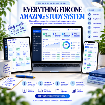 📚📱 Study & Exam Planner App — Interactive Personal Planner