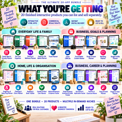 🚀📦 Ultimate 20-App Bundle — Ready-Made Digital Products
