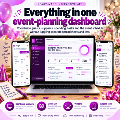 🎉📱 Party & Event Planner App — Interactive Personal Planner