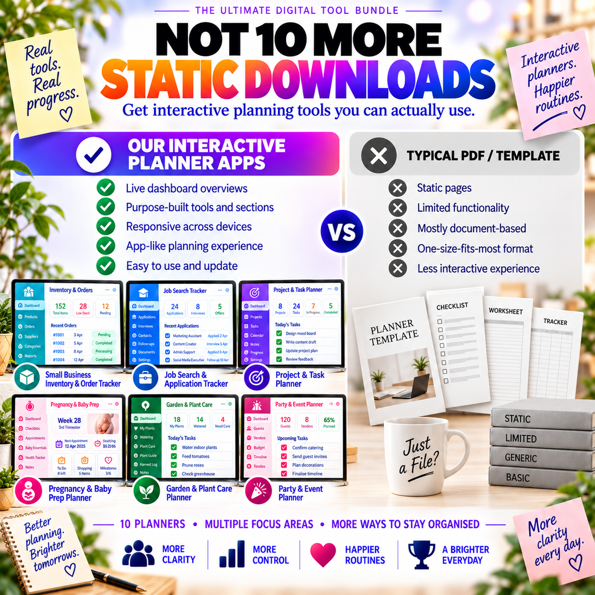 📱📦 Ultimate 10-App Bundle Vol. 2 — Interactive Personal Planners