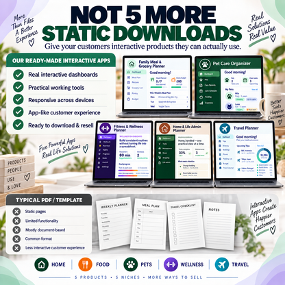 🏡📦 Everyday Life & Family 5-App Bundle — Ready-Made Digital Products