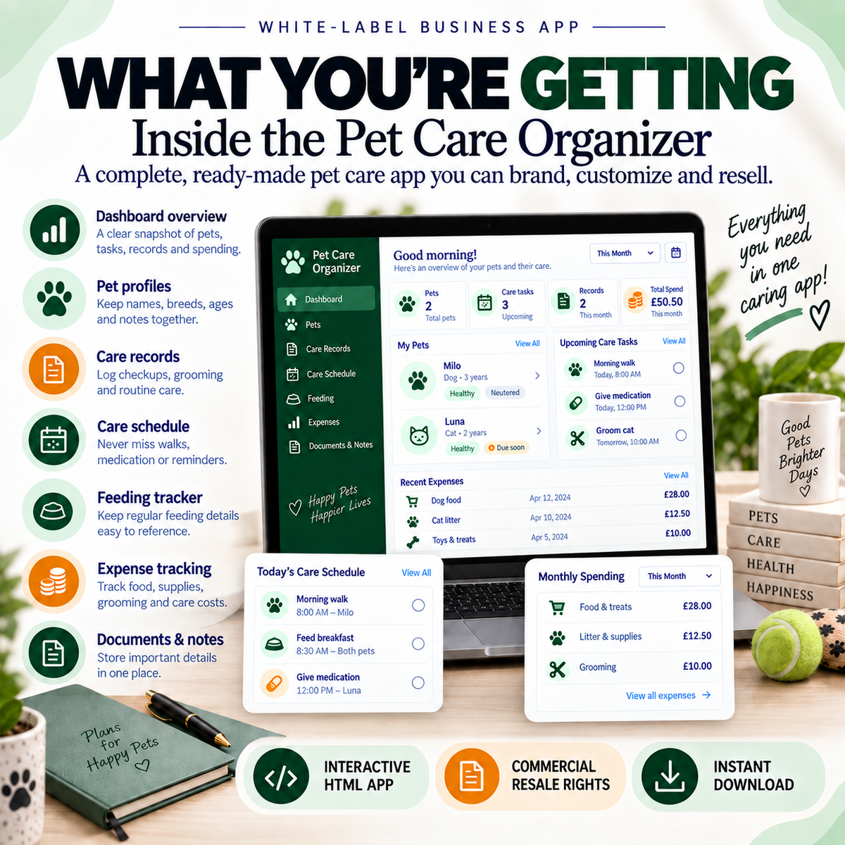 🐾📱 Pet Care Organizer App — Ready-Made Digital Product