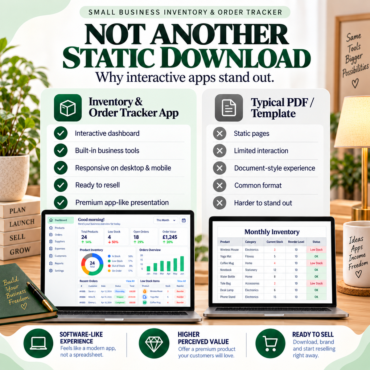 📦 Small Business Inventory & Order Tracker App — Ready-Made Digital Product
