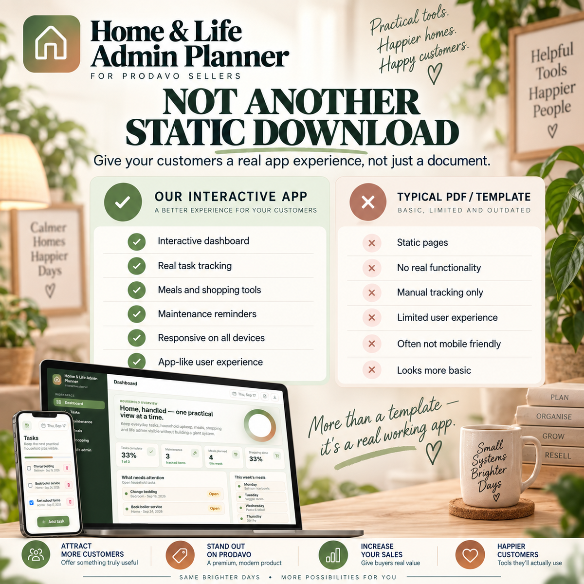 🏡📱 Home & Life Admin Planner App — Ready-Made Digital Product