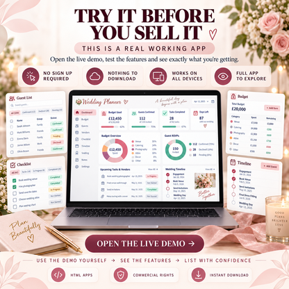 💍📱 Wedding Planner App — Ready-Made Digital Product