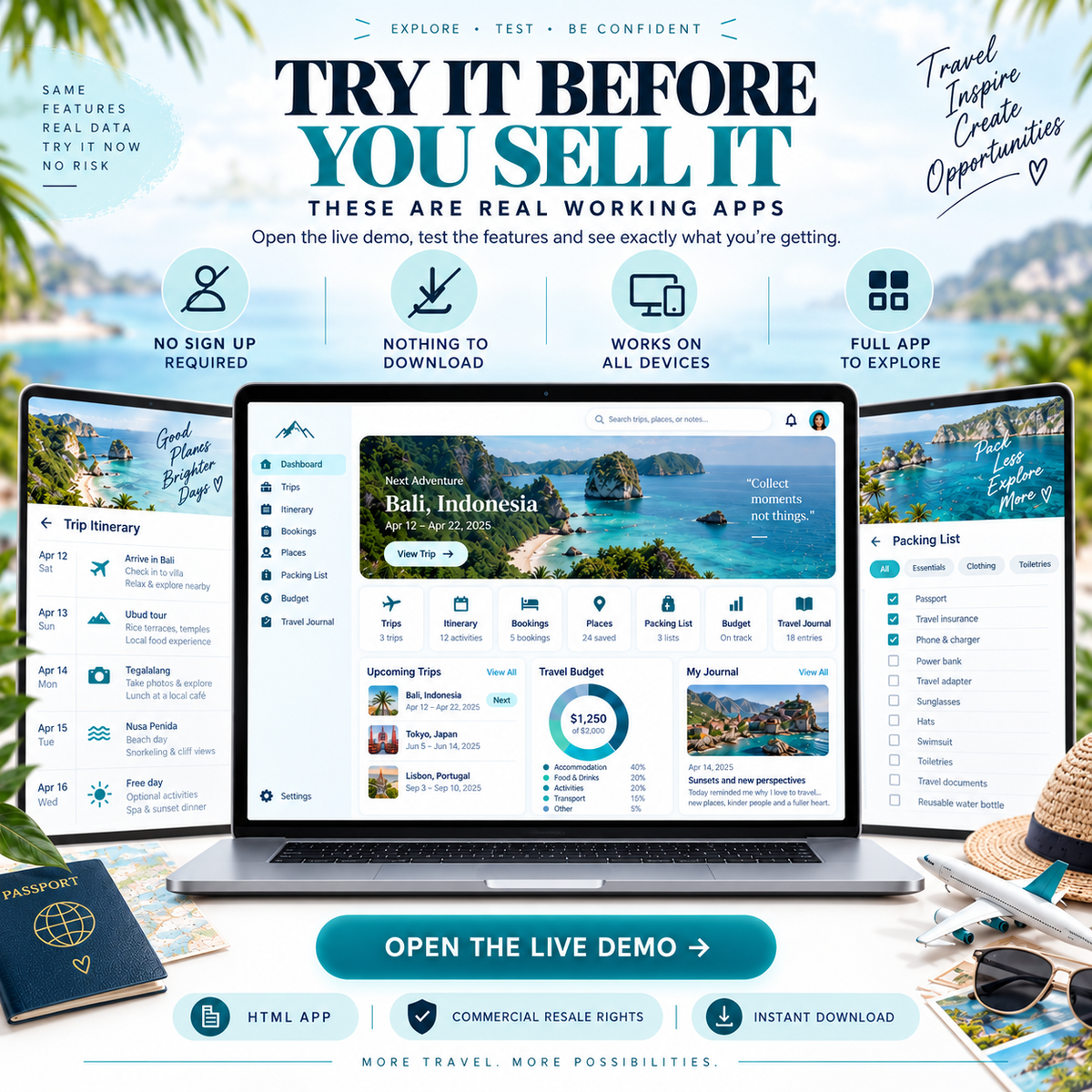 ✈️📱 Travel Planner App — Ready-Made Digital Product