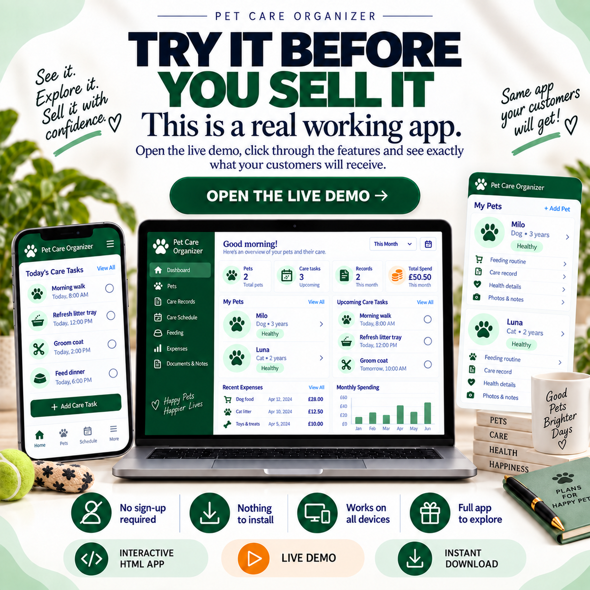 🐾📱 Pet Care Organizer App — Ready-Made Digital Product